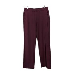 SAINT + SOFIA Maroon Red Apartment Pant Straight Leg Pull-On Women's 10